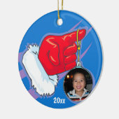 Santa Hand Foto Frame Keepake Ornament (Links)