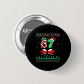 Santa Hands 67 Christmas Ugly Sweater Six Seven Me Button (Vorne & Hinten)