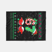 Santa Hands 67 Christmas Ugly Sweater Six Seven Me Fleecedecke (Vorderseite (Horizontal))
