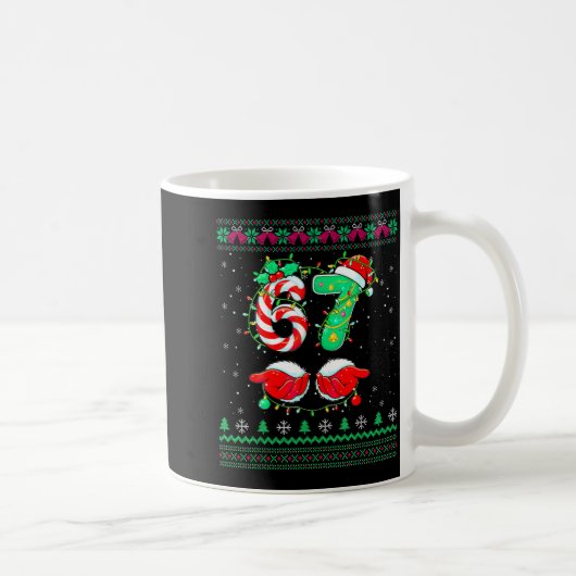 Santa Hands 67 Christmas Ugly Sweater Six Seven Me Kaffeetasse (Rechts)