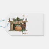 Santa Hangs Strumpfs Weihnachtsgeschenke Tags Geschenkanhänger (Rückseite Horizontal)