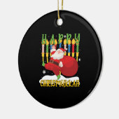 Santa Happy Chrismukkah Funny Hanukkah Weihnachten Keramik Ornament (Links)