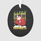 Santa Happy Chrismukkah Funny Hanukkah Weihnachten Ornament (Vorderseite)