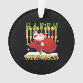 Santa Happy Chrismukkah Funny Hanukkah Weihnachten Ornament (Vorderseite)