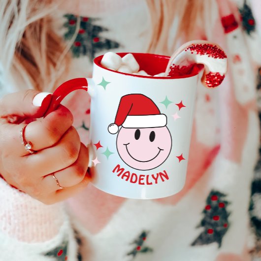 Santa Happy Face Personalisiert Tasse