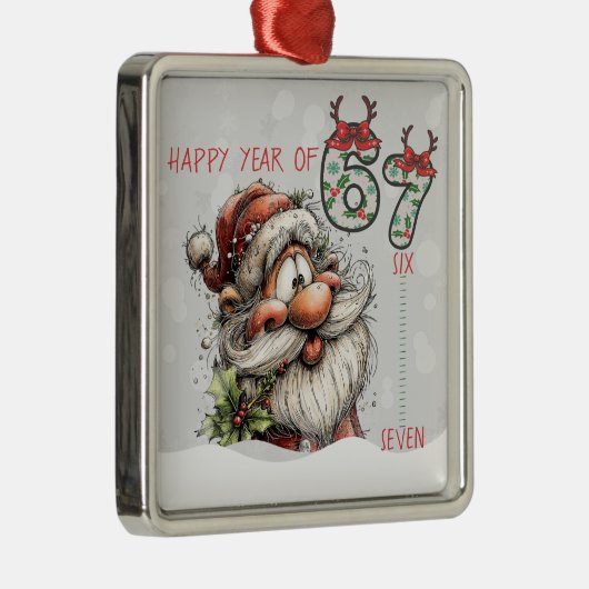 Santa Happy Year of Six Seven Christmas Ornament (Rechts)