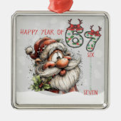 Santa Happy Year of Six Seven Christmas Ornament (Vorne)