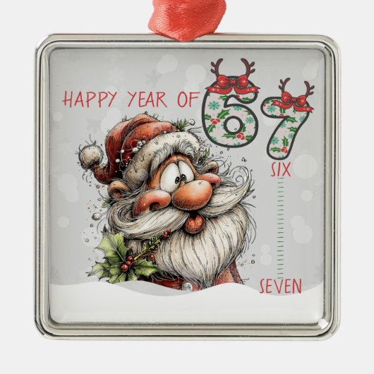 Santa Happy Year of Six Seven Christmas Ornament (Vorne)