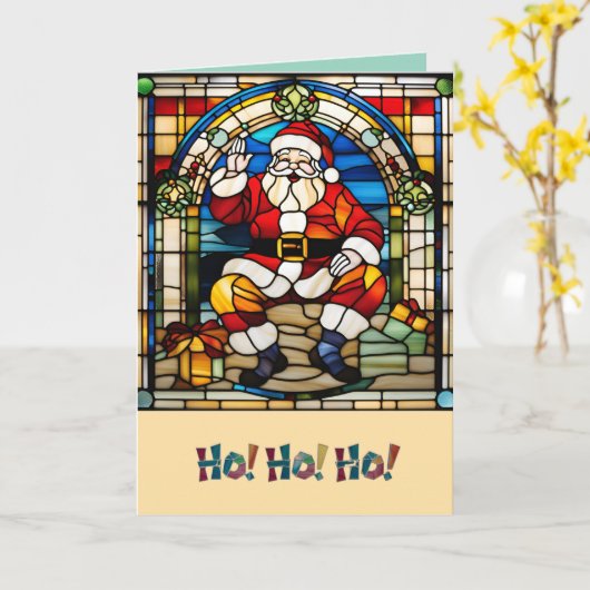 Santa Hartglas Karte (Gelbe Blume)