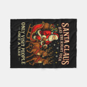 Santa Has The Right Idea Funny Introvert Christmas Fleecedecke (Vorderseite (Horizontal))