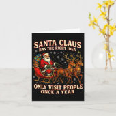 Santa Has The Right Idea Funny Introvert Christmas Karte (Gelbe Blume)