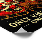 Santa Has The Right Idea Funny Introvert Christmas Poster (Ecke)