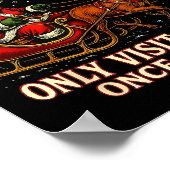 Santa Has The Right Idea Funny Introvert Christmas Poster (Ecke)