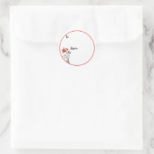 Santa-Häschen Runder Aufkleber (Tasche)