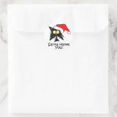 Santa hasst dich runder aufkleber (Tasche)