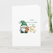 Santa hat an Feiertagskarte ein oder zwei Kekse