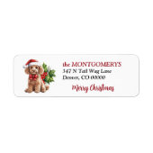 Santa Hat Apricot Poodle Christmas Return Address (Vorne)