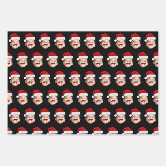 Santa Hat Baby Christmas Gift Wrap, Baby Face Geschenkpapier Set (Vorderseite 3)