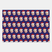 Santa Hat Baby Christmas Gift Wrap, Baby Face Geschenkpapier Set (Vorderseite)