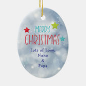 Santa Hat Baby Penguin Kids Ceramic Ornament (Hinten)