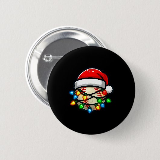 Santa Hat Baseball Toddler Kids Christmas Lights X Button (Vorne & Hinten)