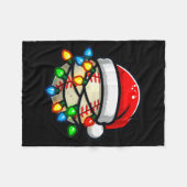 Santa Hat Baseball Toddler Kids Christmas Lights X Fleecedecke (Vorderseite (Horizontal))