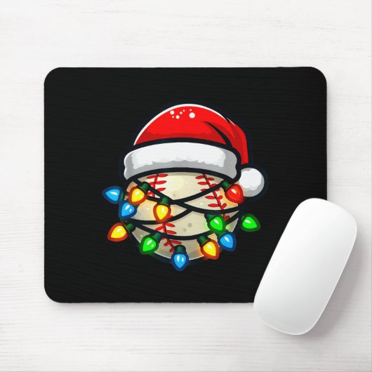 Santa Hat Baseball Toddler Kids Christmas Lights X Mousepad (Mit Mouse)