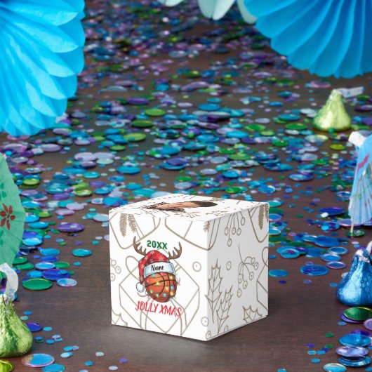  Santa Hat Basketball Reindeer Christmas Fun Sport Geschenkschachtel (Party)