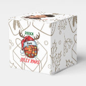  Santa Hat Basketball Reindeer Christmas Fun Sport Geschenkschachtel (Vorderseite)