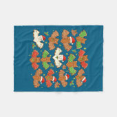 Santa Hat Bat Soky Christmas Gingerbread Bats Xmas Fleecedecke (Vorderseite (Horizontal))