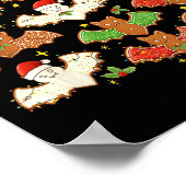 Santa Hat Bat Soky Christmas Gingerbread Bats Xmas Poster (Ecke)