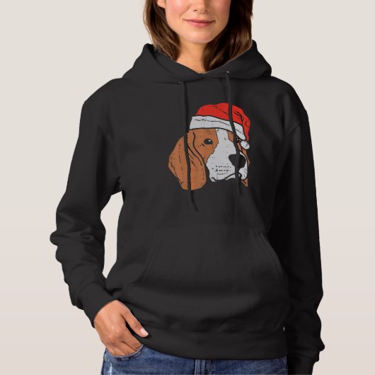 Santa Hat Beagle Christmas Xmas Dog  Owner Men Wom Hoodie (Vorderseite)