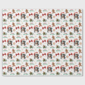 Santa Hat Bernese Mountain Dog Christmas Geschenkpapier (Flach)