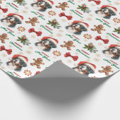 Santa Hat Bernese Mountain Dog Christmas Geschenkpapier (Ecke)