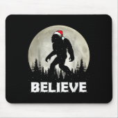 Santa Hat Bigfoot Believe Christmas Lights Rock Sa Mousepad (Vorne)