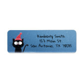 Santa Hat Black Cat Christmas Return Address (Vorne)