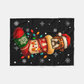 Santa Hat Bulldog Dog In Christmas Socks Men Women Fleecedecke (Vorderseite (Horizontal))