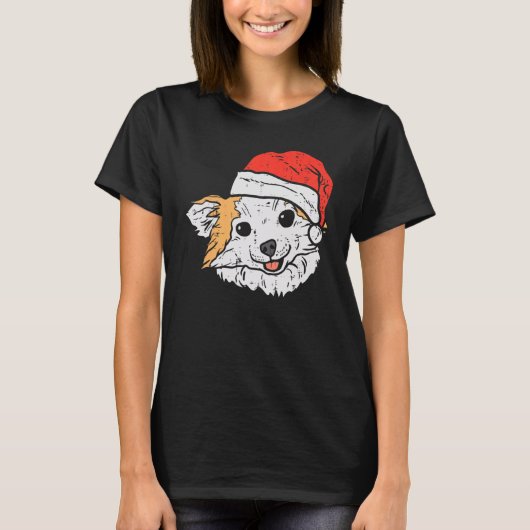 Santa Hat Chihuahua Chiwawa Christmas Xmas Dog T-Shirt (Vorderseite)