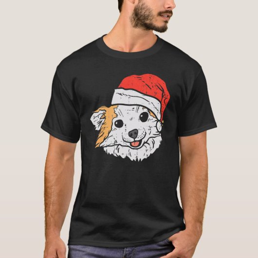Santa Hat Chihuahua Chiwawa Christmas Xmas Dog T-Shirt (Vorderseite)