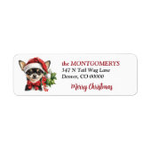 Santa Hat Chihuahua Christmas Return Address (Vorne)