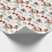 Santa Hat Chihuahua Dog Christmas Geschenkpapier (Ecke)