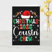 Santa Hat Christmas 2025 Cousin Crew Xmas Matching Karte (Gelbe Blume)