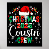 Santa Hat Christmas 2025 Cousin Crew Xmas Matching Poster (Vorne)