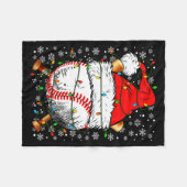 Santa Hat Christmas Baseball Player Srts For Men B Fleecedecke (Vorderseite (Horizontal))