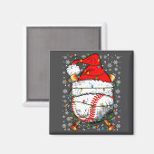 Santa Hat Christmas Baseball Player Srts For Men B Magnet (Vorderseite/Rückseite)