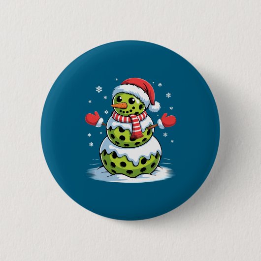 Santa Hat Ckleball Snowman Christmas Men Women Kid Button (Vorderseite)