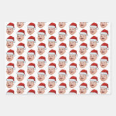 Santa Hat Custom Face Photo Christmas Geschenkpapier Set (Vorderseite 2)