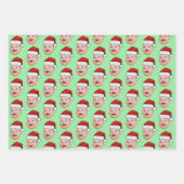Santa Hat Custom Face Photo Christmas Geschenkpapier Set (Vorderseite)
