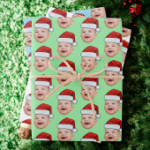 Santa Hat Custom Face Photo Christmas Geschenkpapier Set