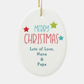 Santa Hat Cute Raccoon Kids Ceramic Ornament (Hinten)